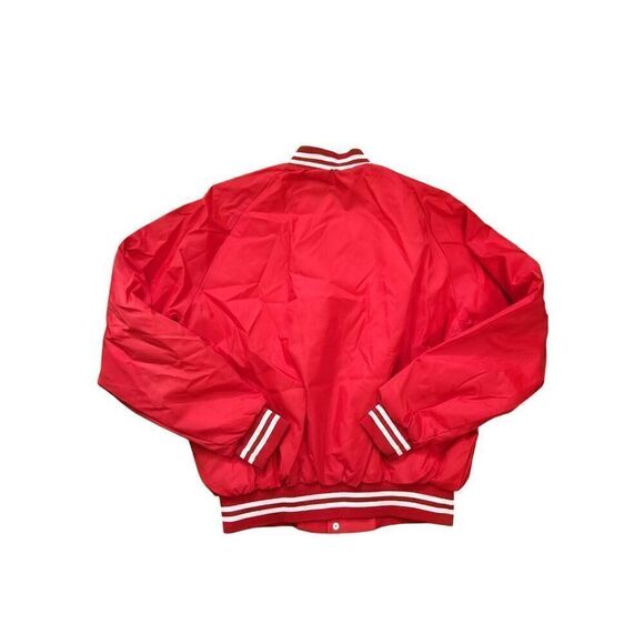 Vintage 80's/90's Made in USA XL fleece lined jacket soft shell Red white snap - Picture 9 of 9